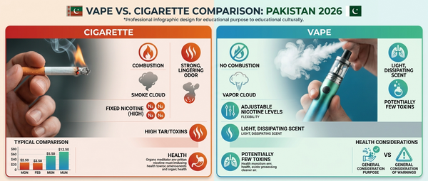 Vape vs Cigarette Explained – Benefits, Risks & Device Options in Pakistan 2026