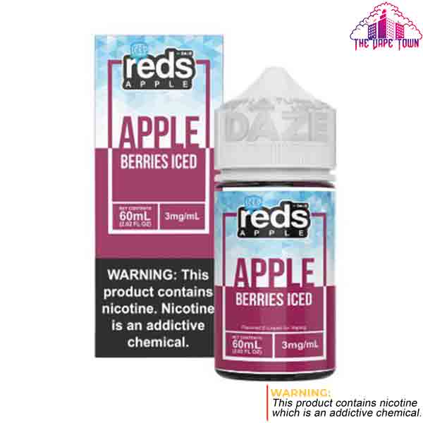7 Daze Reds Apple Berries Iced 0/3/6mg Free Base - 60ml