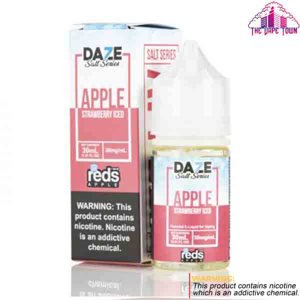7 Daze Reds Apple Strawberry Iced 30/50mg Salt - 30ml E-Juice
