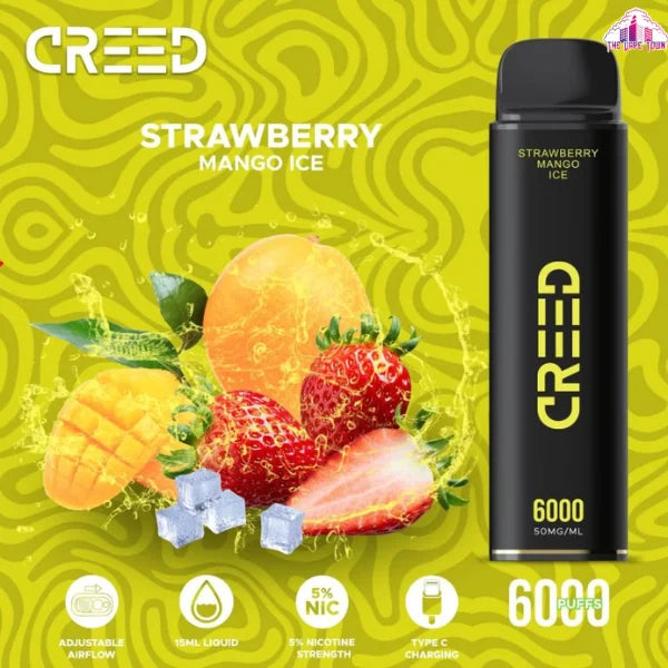 Creed 6000 Puffs Disposable Vape - Strawberry Mango Ice