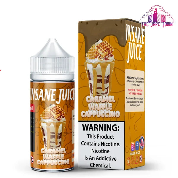 Insane Juice Caramel Waffle Cappuccino - 100ml The Vape Town Insane Juice Caramel Waffle Cappuccino - 100ml The Vape Town
