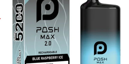 Posh Max 2.0 - Blue Raspberry Ice 5200 Puffs The Vape Town Posh Max 2.0 - Blue Raspberry Ice 5200 Puffs The Vape Town