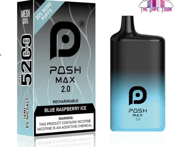 Posh Max 2.0 - Blue Raspberry Ice 5200 Puffs The Vape Town Posh Max 2.0 - Blue Raspberry Ice 5200 Puffs The Vape Town