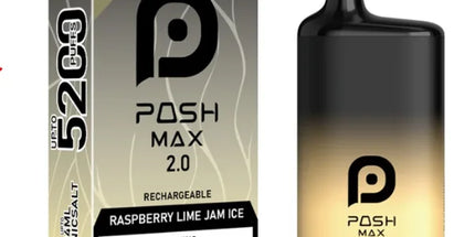 Posh Max 2.0 - Raspberry Lime Jam Ice 5200 Puffs