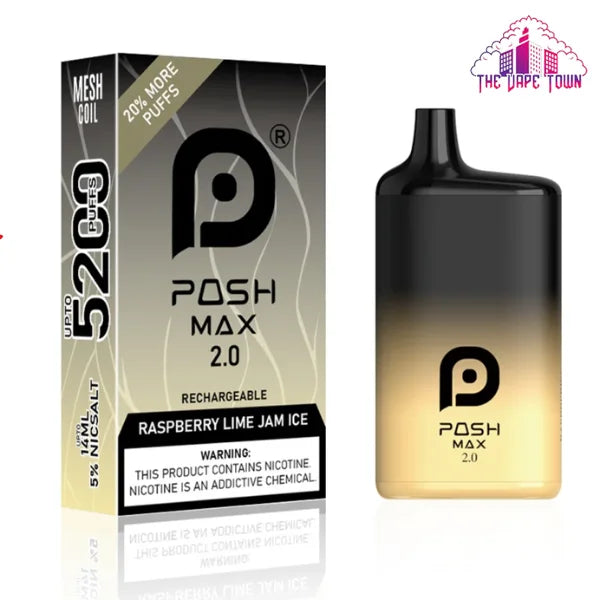 Posh Max 2.0 - Raspberry Lime Jam Ice 5200 Puffs The Vape Town Posh Max 2.0 - Raspberry Lime Jam Ice 5200 Puffs The Vape Town