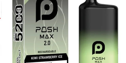 Posh Max 2.0 - Strawberry Kiwi Ice 5200 Puffs The Vape Town Posh Max 2.0 - Strawberry Kiwi Ice 5200 Puffs The Vape Town