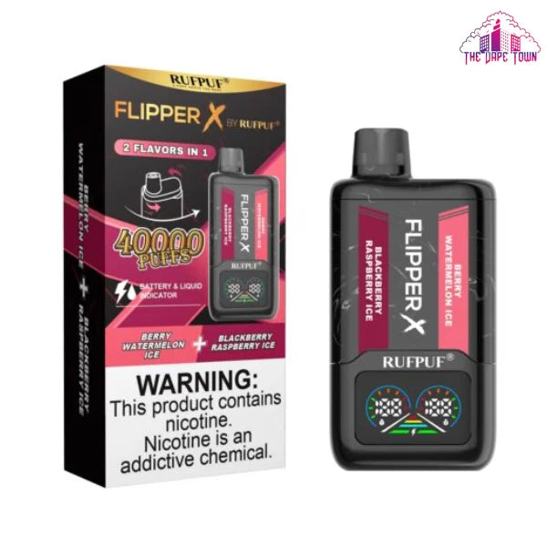 Rufpuf Flipper X Disposable – Blackberry Raspberry Ice+ Berry Watermelon Ice 50mg (40000 Puffs)