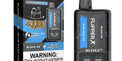 Rufpuf Flipper X Disposable – Blue Razz Ice+ Black Ice 50mg (40000 Puffs)
