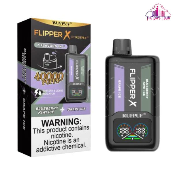Rufpuf Flipper X Disposable – Grape Ice + Blueberry Kiwi Ice 50mg (40000 Puffs)