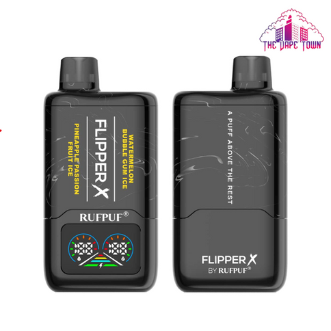 Rufpuf Flipper X Disposable – Watermelon Bubble Gum Ice + Pineapple Passion Fruit Ice 50mg (20000Puffs)