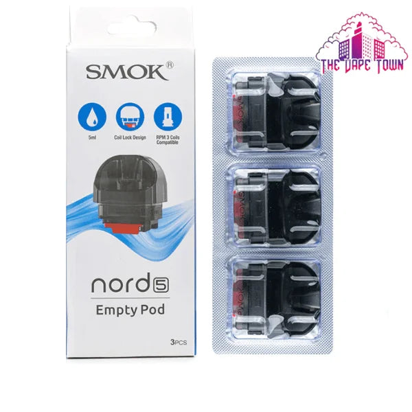 SMOK Nord 5 Empty Pod Cartridge - 5ml The Vape Town SMOK Nord 5 Empty Pod Cartridge - 5ml The Vape Town