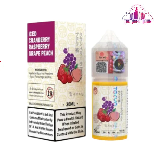 Tokyo Saltnic Iced Cranberry Raspberry Grape Peach 30ml The Vape Town Tokyo Saltnic Iced Cranberry Raspberry Grape Peach 30ml The Vape Town