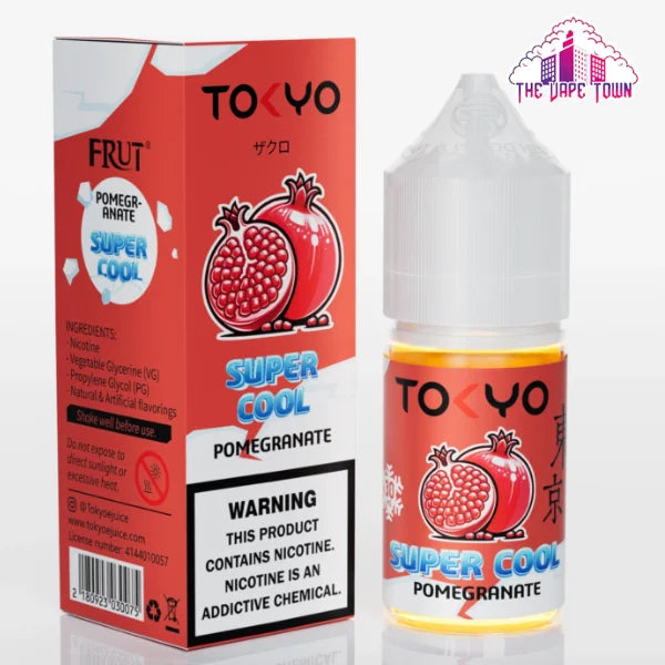 Tokyo Super Cool Pomegranate iced Nic Salt - 30ml The Vape Town Tokyo Super Cool Pomegranate iced Nic Salt - 30ml The Vape Town