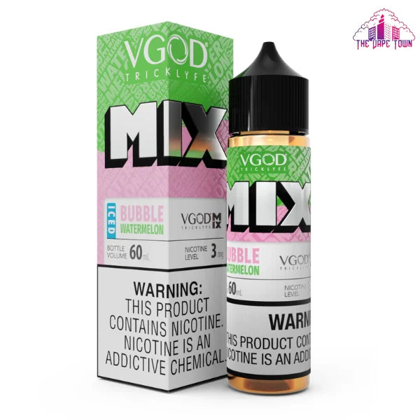 VGOD Mix Iced Bubble Watermelon Freebase E-Liquid 60ml | Fruity Ice The Vape Town VGOD Mix Iced Bubble Watermelon Freebase E-Liquid 60ml | Fruity Ice The Vape Town