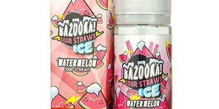 Bazooka Ice Sweet & Sour Straws Watermelon 3/6mg Vape - 100ml