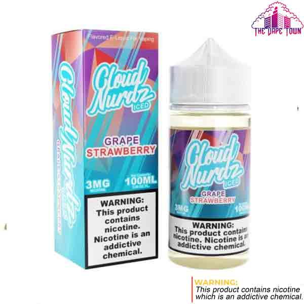 Cloud Nurdz – ICED Grape Strawberry 100ml (3mg)