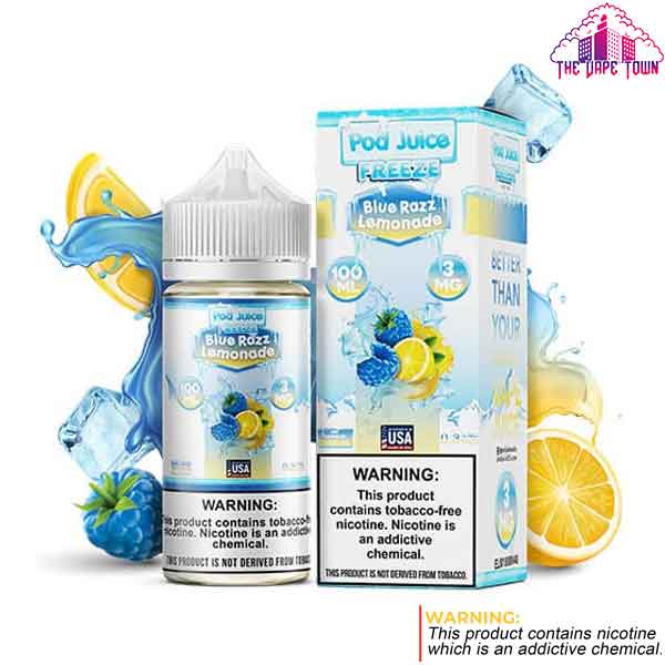 Pod Juice Blue Razz Lemonade Freeze 3mg - 100ml The Vape Town Pod Juice Blue Razz Lemonade Freeze 3mg - 100ml The Vape Town