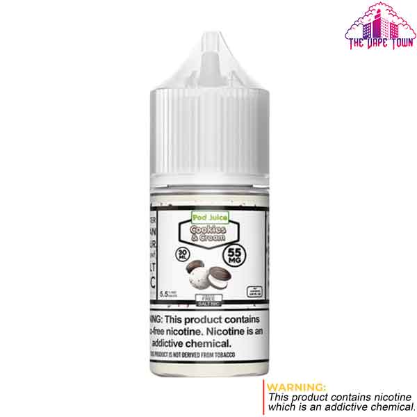 Pod Juice Cookies &amp; Cream Nic Salt E-Liquid - 30ml