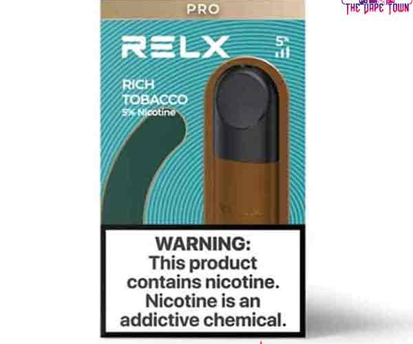 RELX Pod Pro Rich Tobacco 5% Nicotine Strength - 1.9ml  The Vape Town