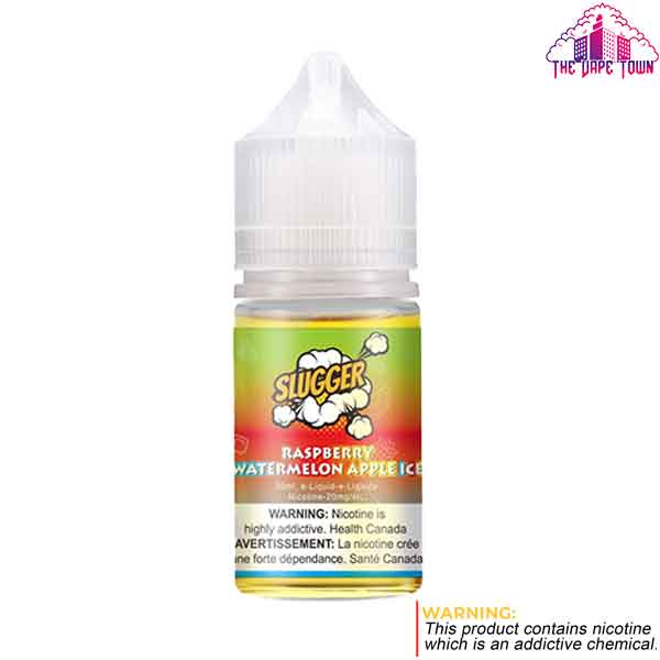Slugger Raspberry Watermelon Apple Ice Nic Salt - 30ml The Vape Town Slugger Raspberry Watermelon Apple Ice Nic Salt - 30ml The Vape Town