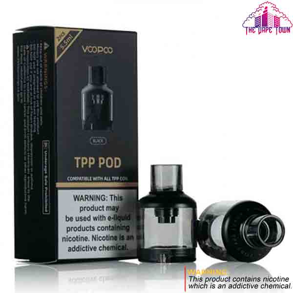 Voopoo Black TPP Replacement Pod Tank ? 5.5ml Capacity The Vape Town Voopoo Black TPP Replacement Pod Tank ? 5.5ml Capacity The Vape Town