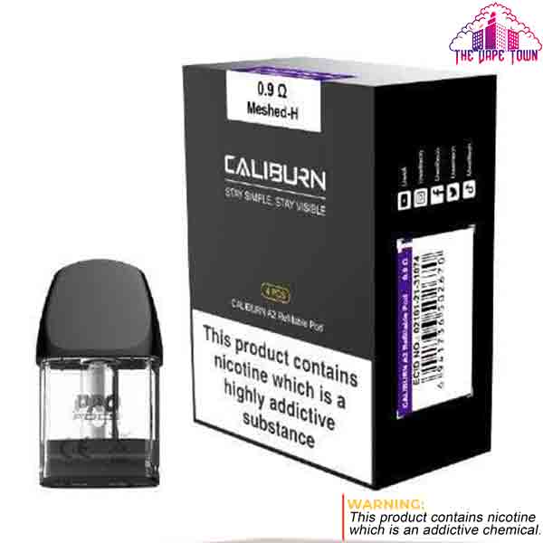 uwell-caliburn-a2-meshed-0.9-ohm-refillable-pod-2ml-capacity-thevapetown-1