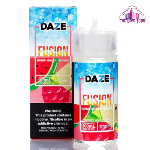 7 Daze Fusion Raspberry Green Apple Watermelon Iced 3mg - 100ml